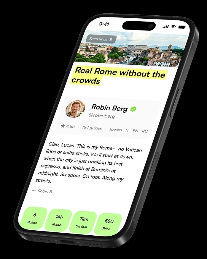 Octripus travel guide preview on a phone