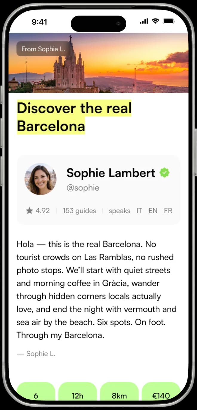 Octripus travel guide preview on a phone