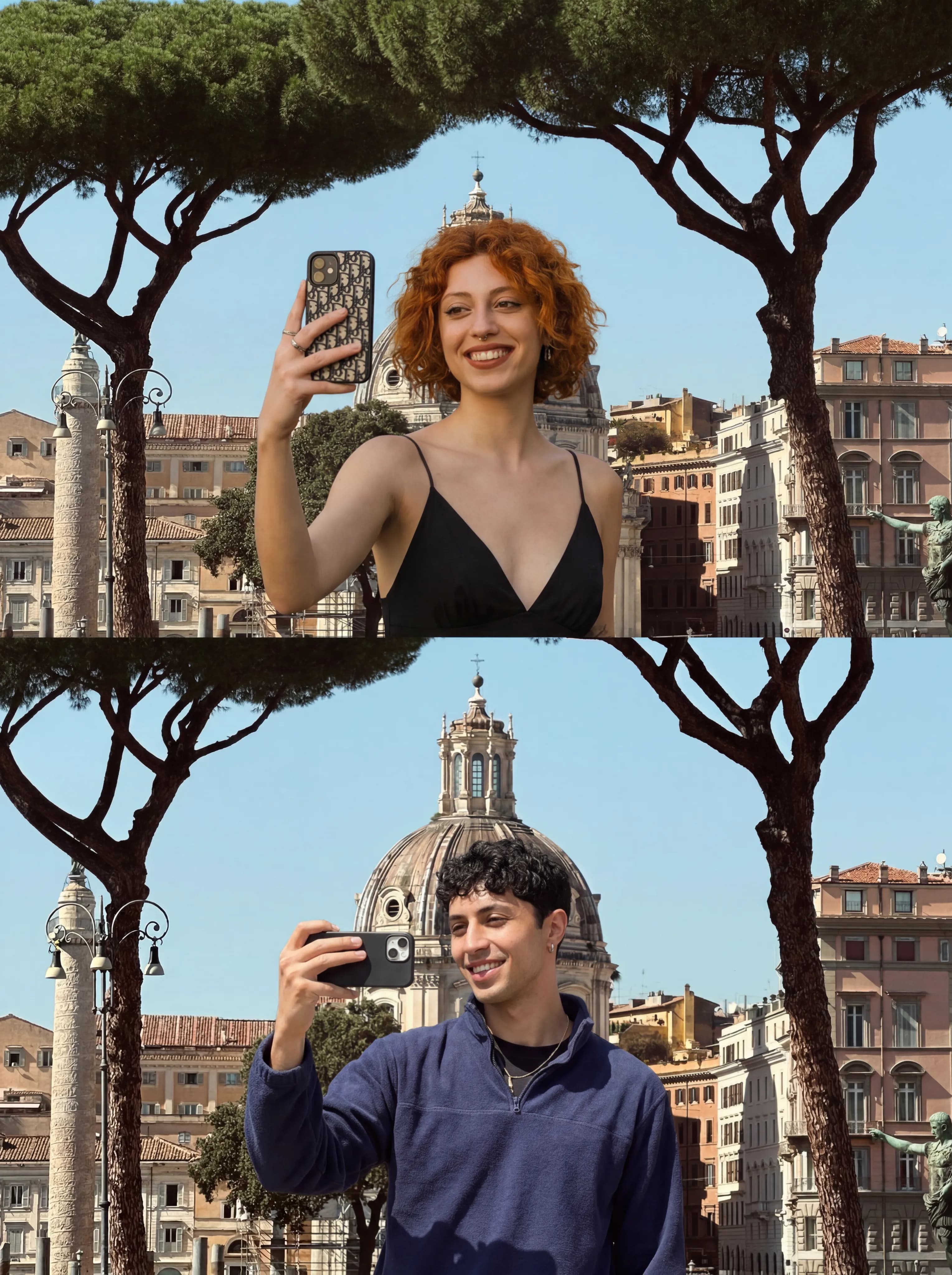 Travel creators taking photos in Rome