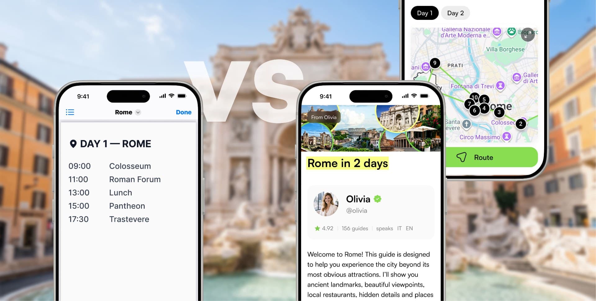 Illustration comparing PDF travel guides and interactive travel guides, including maps, mobile access, updates, navigation, and sharing features.