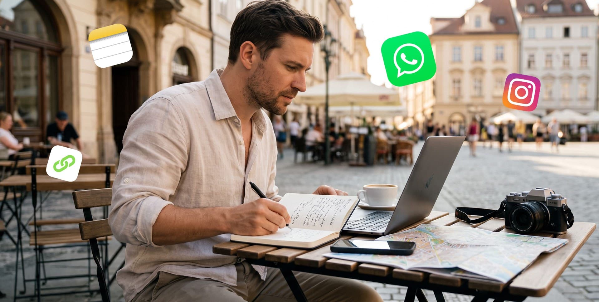 Travel creator organising recommendations into a digital travel guide