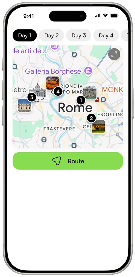 Octripus interactive map guide on a phone