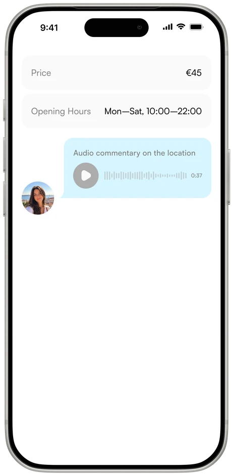 Octripus guide with opening hours and audio commentary
