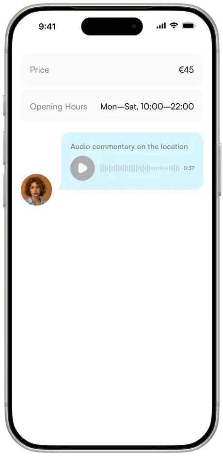 Octripus guide place details with audio commentary